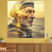 Fantasy Schattige Old Sailor Zee Canvas Afdruk (Insitu (Woonkamer))