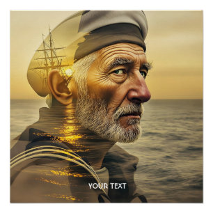 Fantasy Schattige Old Sailor Zee Perfect Poster