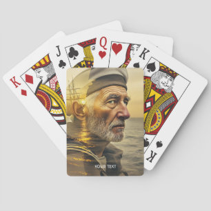 Fantasy Schattige Old Sailor Zee Pokerkaarten