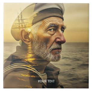 Fantasy Schattige Old Sailor Zee Tegeltje