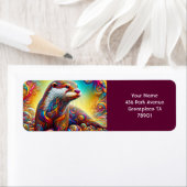 Fantasy Schattige Otter Kleuren Dans Etiket (Insitu)