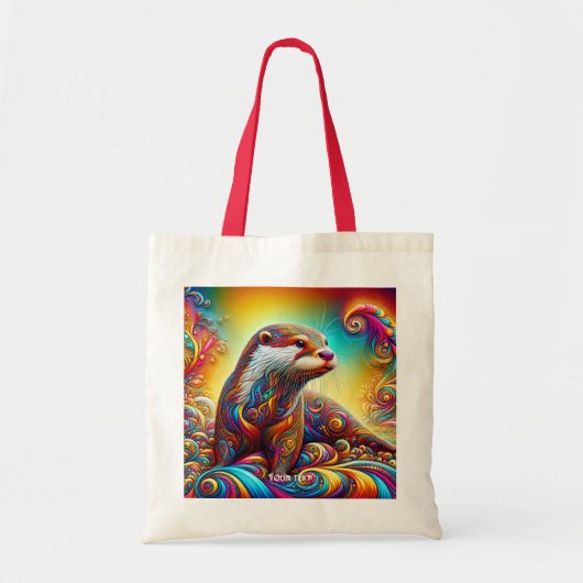 Fantasy Schattige Otter Kleuren Dans Tote Bag (Voorkant)