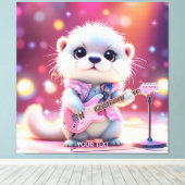 Fantasy Schattige Otter Pop Star Canvas Afdruk (Insitu (Houten vloer))