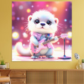 Fantasy Schattige Otter Pop Star Canvas Afdruk (Insitu (Woonkamer))