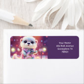 Fantasy Schattige Otter Pop Star Etiket (Insitu)