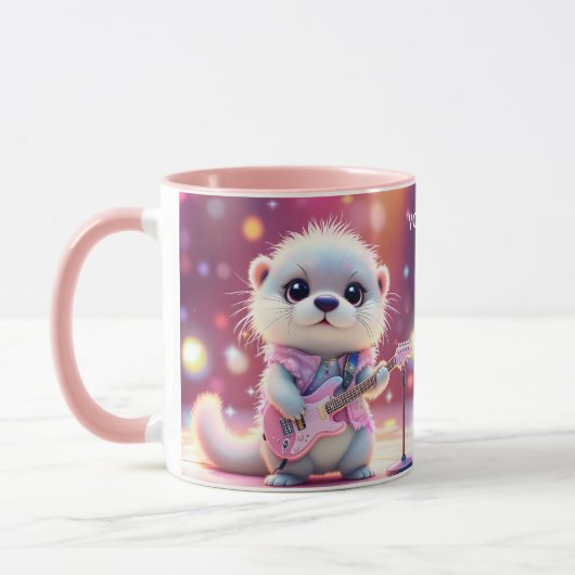 Fantasy Schattige Otter Pop Star Mok (Links)
