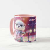 Fantasy Schattige Otter Pop Star Mok (Voorkant links)