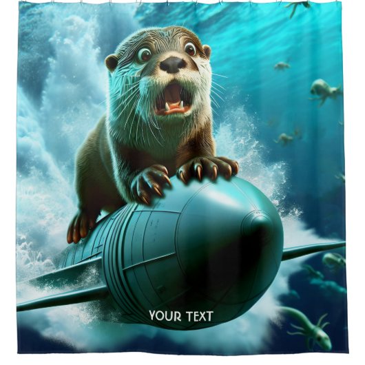 Fantasy Schattige Otter Torpedo Zee Douchegordijn (Voorkant)