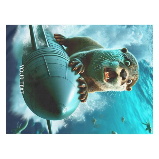 Fantasy Schattige Otter Torpedo Zee Tafelkleed (Voorkant (Horizontaal))