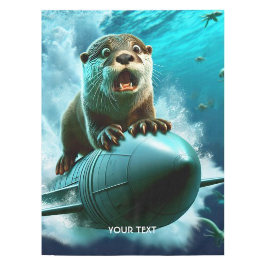 Fantasy Schattige Otter Torpedo Zee Tafelkleed (Voorkant)