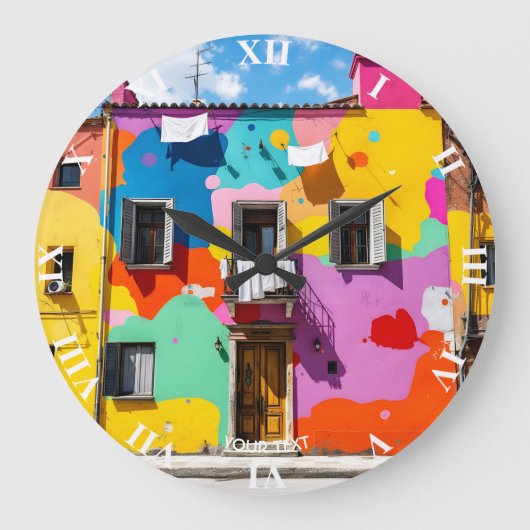 Fantasy Schattige oud kleurrijk gebouw Grote Klok (Voorkant)