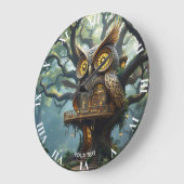 Fantasy Schattige Owl Tree Forest Grote Klok (Hoek)