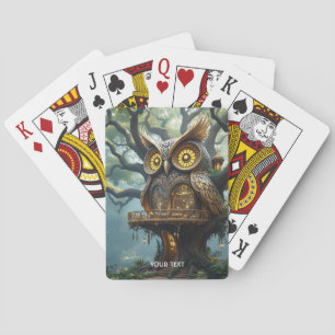 Fantasy Schattige Owl Tree Forest Pokerkaarten