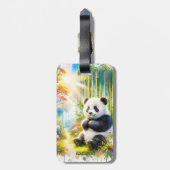Fantasy Schattige Panda Bamboo Forest Bagagelabel (Achterkant verticaal)