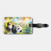 Fantasy Schattige Panda Bamboo Forest Bagagelabel (Achterkant horizontaal)