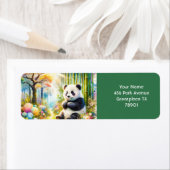 Fantasy Schattige Panda Bamboo Forest Etiket (Insitu)
