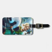 Fantasy Schattige Panda Girl Forest Bagagelabel (Voorkant horizontaal)