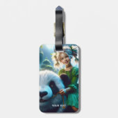 Fantasy Schattige Panda Girl Forest Bagagelabel (Achterkant verticaal)