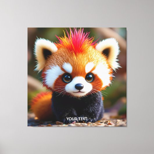 Fantasy Schattige Panda Red Hai Canvas Afdruk (Voorkant)