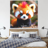 Fantasy Schattige Panda Red Hai Canvas Afdruk (Insitu (Slaapkamer))