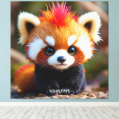 Fantasy Schattige Panda Red Hai Canvas Afdruk (Insitu (Houten vloer))