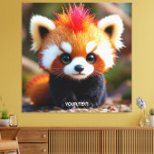 Fantasy Schattige Panda Red Hai Canvas Afdruk (Insitu (Woonkamer))