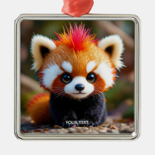 Fantasy Schattige Panda Red Hai Metalen Ornament