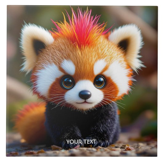 Fantasy Schattige Panda Red Hai Tegeltje (Voorkant)