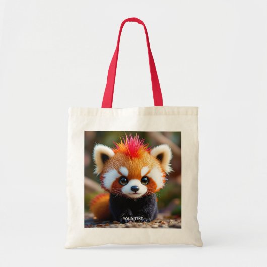 Fantasy Schattige Panda Red Hai Tote Bag (Voorkant)