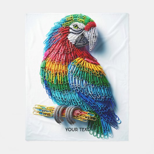 Fantasy Schattige Papier Clips Vogel Fleece Deken (Voorkant)