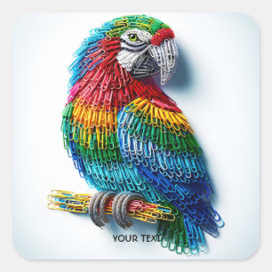 Fantasy Schattige Papier Clips Vogel Vierkante Sticker