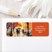 Fantasy Schattige Park Herfst Regen Etiket (Insitu)