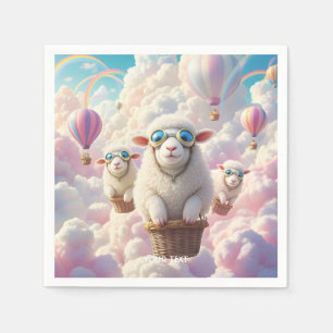 Fantasy Schattige Pastel familie Schaap Servet