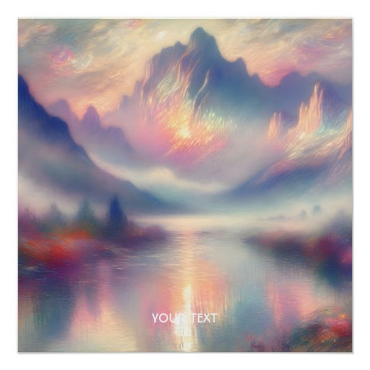 Fantasy Schattige Pastel Pearl Waterverf Perfect Poster (Voorkant)