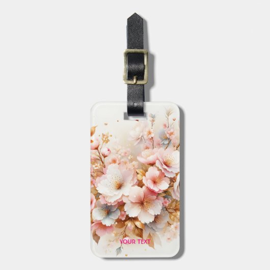 Fantasy Schattige Pastel Roze Sakura Bagagelabel (Voorkant verticaal)