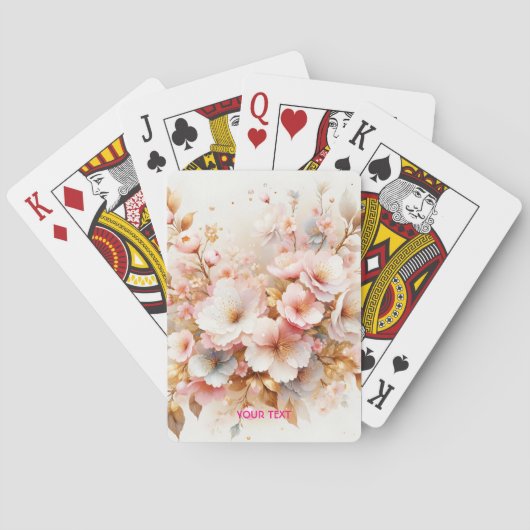 Fantasy Schattige Pastel Roze Sakura Pokerkaarten (Achterkant)