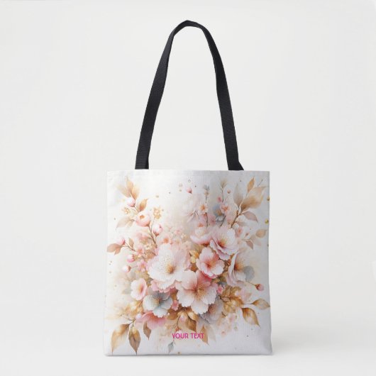 Fantasy Schattige Pastel Roze Sakura Tote Bag (Voorkant)