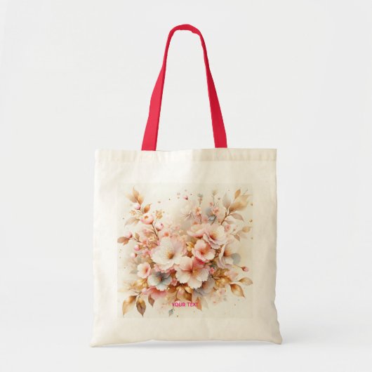 Fantasy Schattige Pastel Roze Sakura Tote Bag (Voorkant)