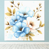 Fantasy Schattige Pastel Waterverf Flowers Canvas Afdruk (Insitu (Houten vloer))