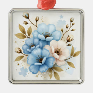Fantasy Schattige Pastel Waterverf Flowers Metalen Ornament