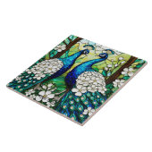 Fantasy Schattige Peacock Glas in lood Tegeltje (Zijkant)