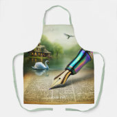 Fantasy Schattige Pen Lake Swan Schort (Voorkant)