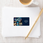 Fantasy Schattige peninkt blauw Etiket (Insitu)