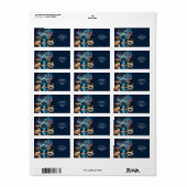 Fantasy Schattige peninkt blauw Etiket (Full Sheet)