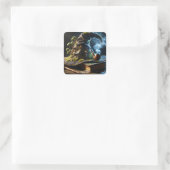 Fantasy Schattige Pet Boektafel Vierkante Sticker (Tas)