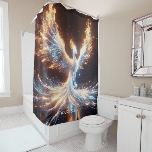 Fantasy Schattige Phoenix Fire Reborn Douchegordijn (In situ)