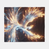 Fantasy Schattige Phoenix Fire Reborn Fleece Deken (Voorkant (Horizontaal))