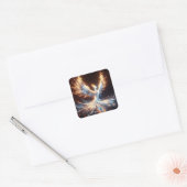 Fantasy Schattige Phoenix Fire Reborn Vierkante Sticker (Envelop)