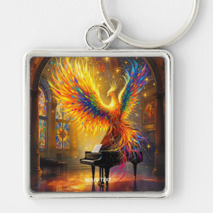 Fantasy Schattige Phoenix pianospel Sleutelhanger