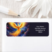 Fantasy Schattige Phoenix Sterren Ruimte Etiket (Insitu)